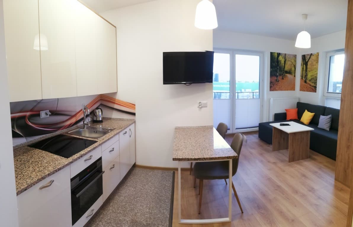 Nowoczesne studio z wielkim tarasem na Krakowskich Tarasach - Zdjęcie 1/10