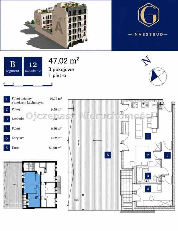 Apartament z ogromnym 80m² tarasem blisko centrum - Zdjęcie 3/3