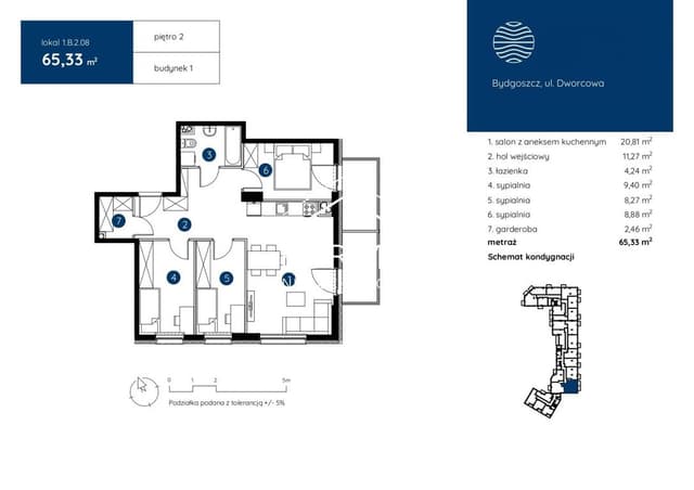 Nowe 4-pokojowe mieszkanie z balkonem w Śródmieściu - Zdjęcie 2/6