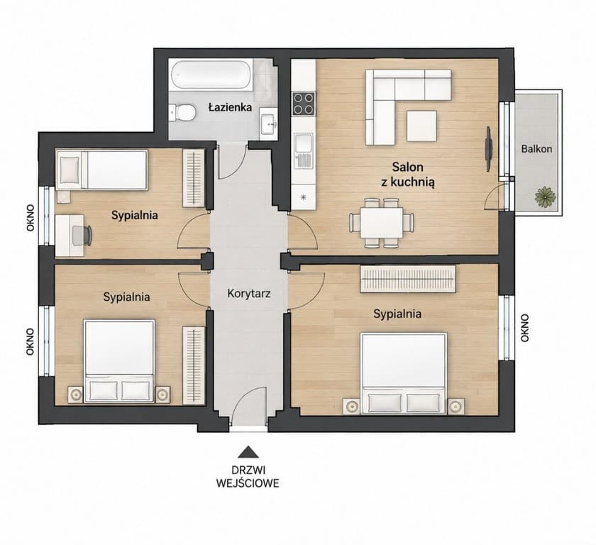 Mieszkanie z potencjałem blisko centrum - Osiedle Piasta I - Zdjęcie 1/11