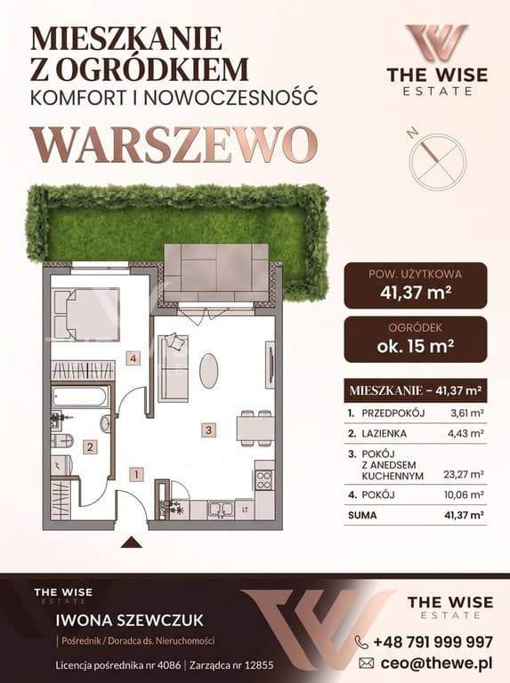Nowoczesne mieszkanie z ogródkiem na Warszewie - Zdjęcie 5/11