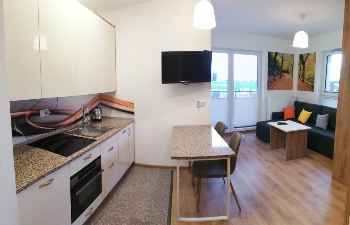 Nowoczesne studio z wielkim tarasem na Krakowskich Tarasach - Zdjęcie 1/10